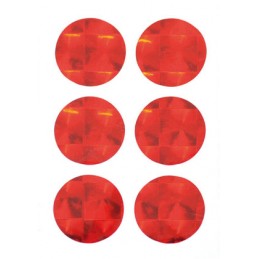Naklejki okrągłe soczewka 6 szt czerwone