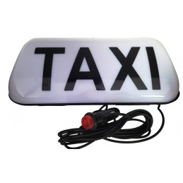 LAMPA TAXI SZPAKÓWKA LED magnes BIAŁY DUŻA KOGUT z wtyczką